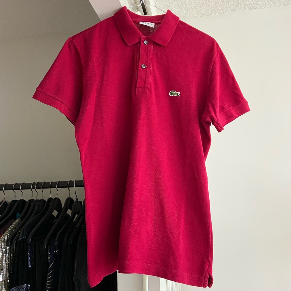 Lacoste men’s polo shirt burgundy - Picture 1 of 4